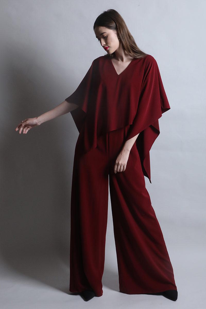 Jumpsuit with Asymmetric Cape