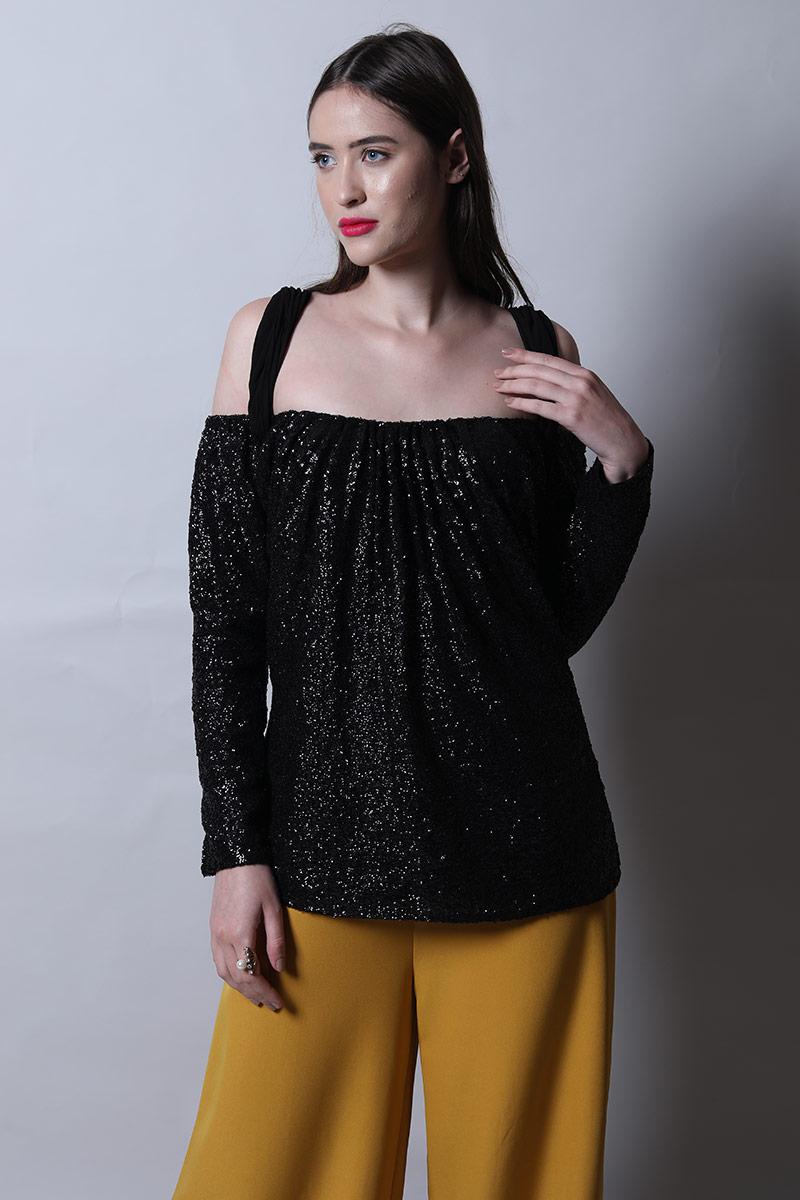 Off Shoulder Sequin Top