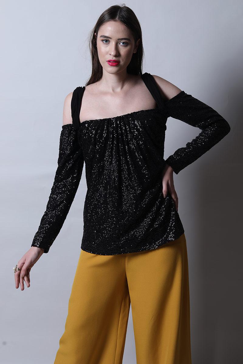Off Shoulder Sequin Top