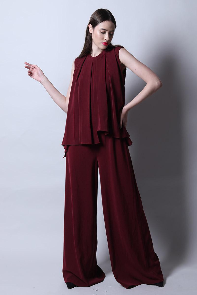 Jumpsuit With Pleated Cap