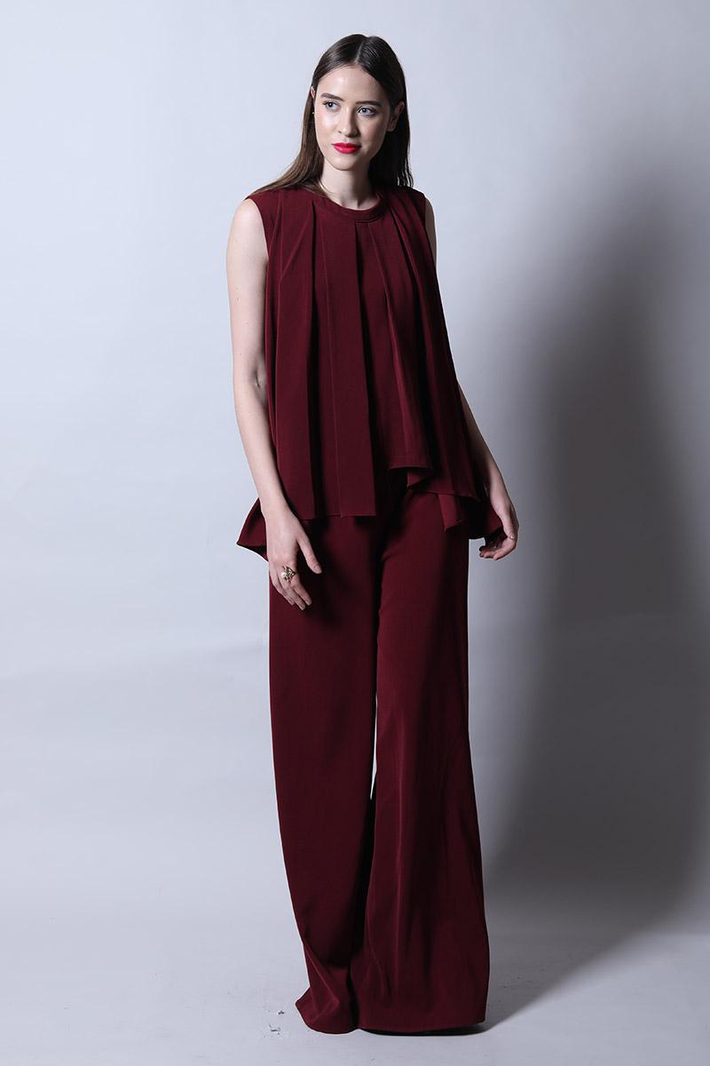 Jumpsuit With Pleated Cap