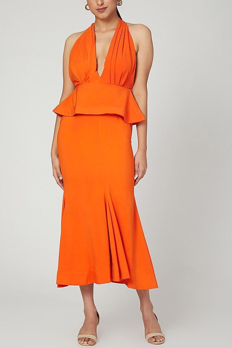 Backless Tie Up Dress