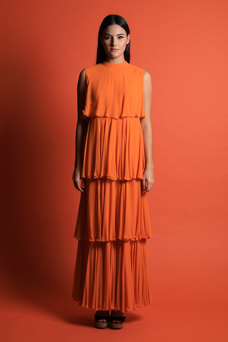 Tiger Stone Tiered Maxi Gown