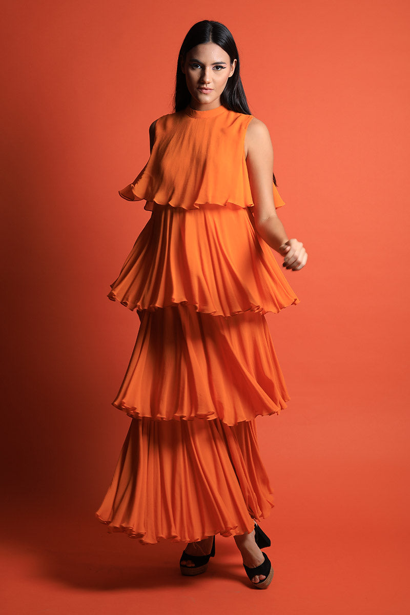 Tiger Stone Tiered Maxi Gown