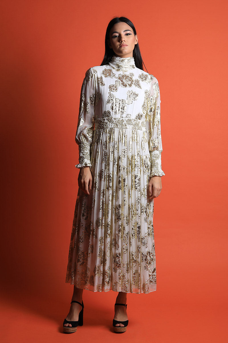 Smocked Detail Fit & Flared Dress
