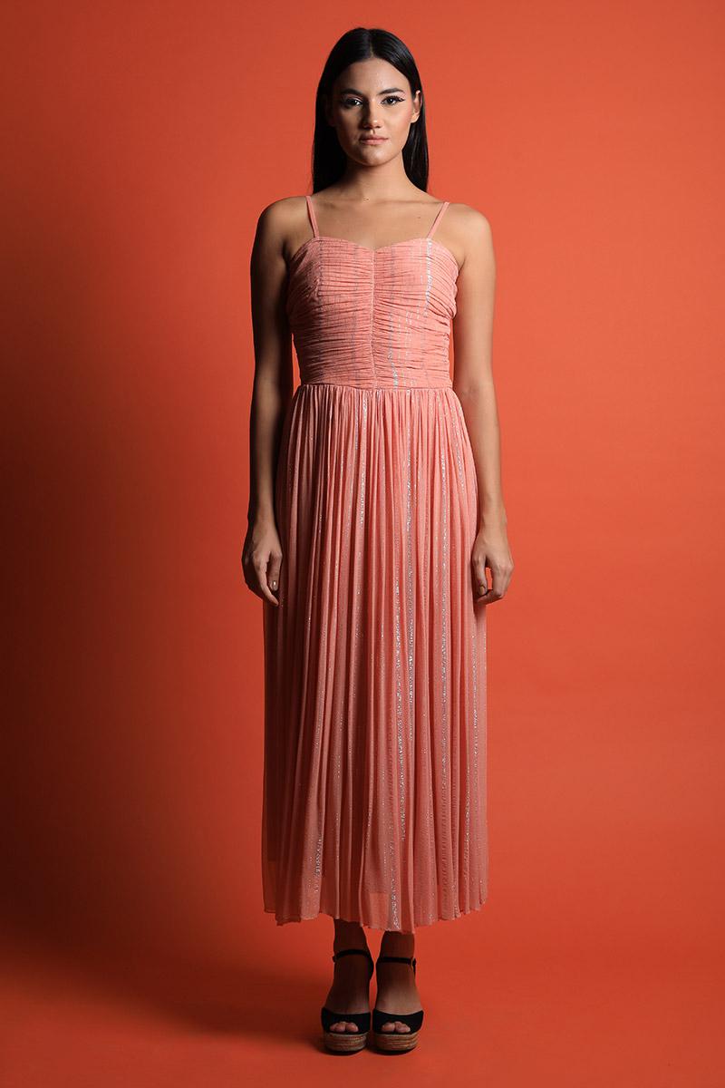 Strappy Ruched Midi Dress