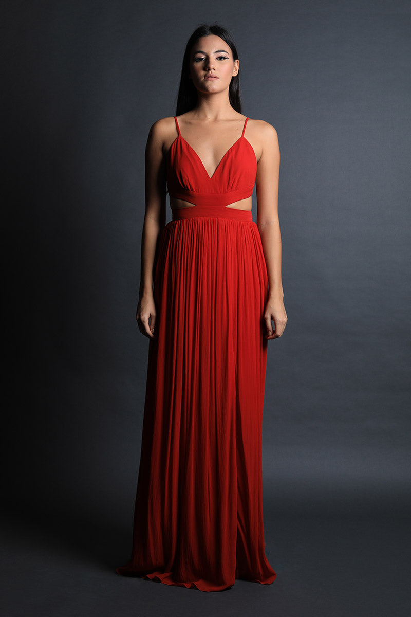Strappy Backless Maxi with Cut Outs