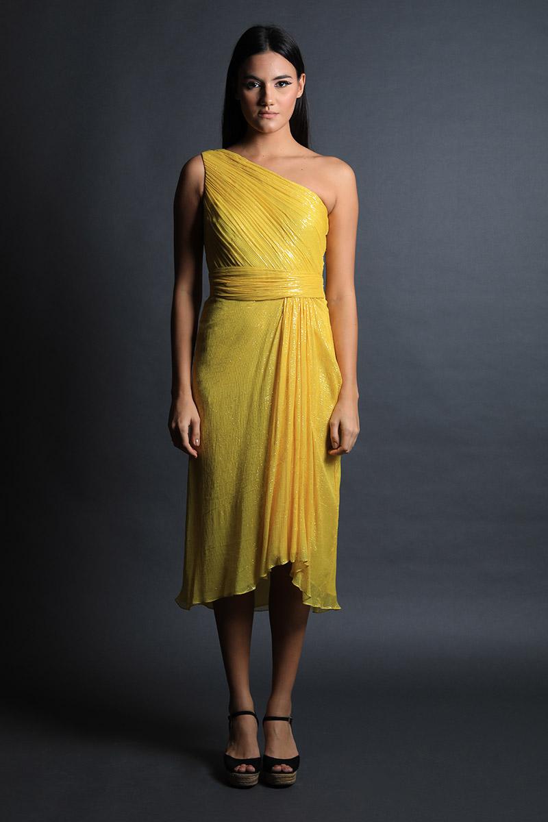One Shoulder Dress With Asym Hem