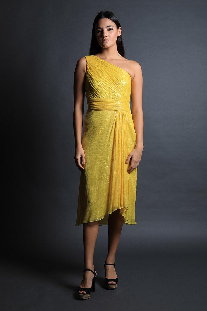One Shoulder Dress With Asym Hem