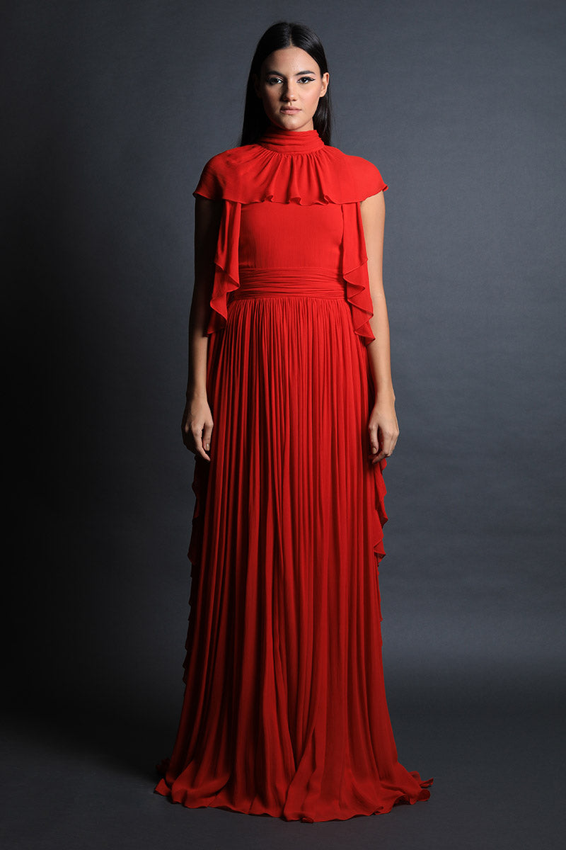 Ruffle Detail Gown