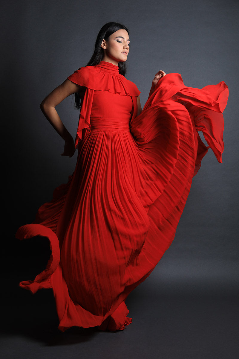 Ruffle Detail Gown