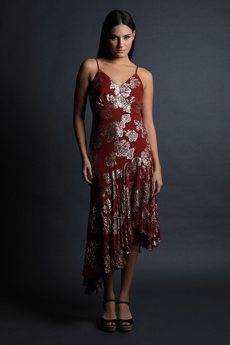 Strappy Asymmetric Dress with Slit