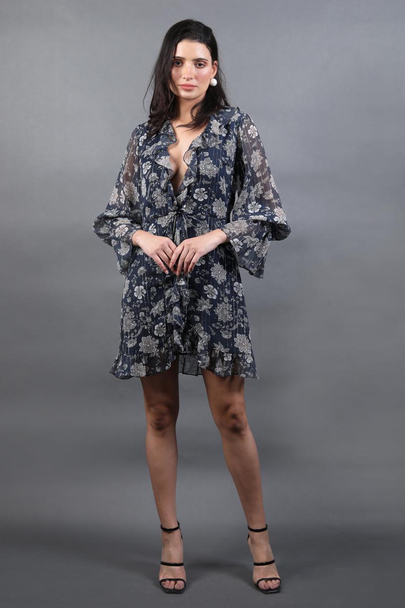 Wrap Dress With Ruffles