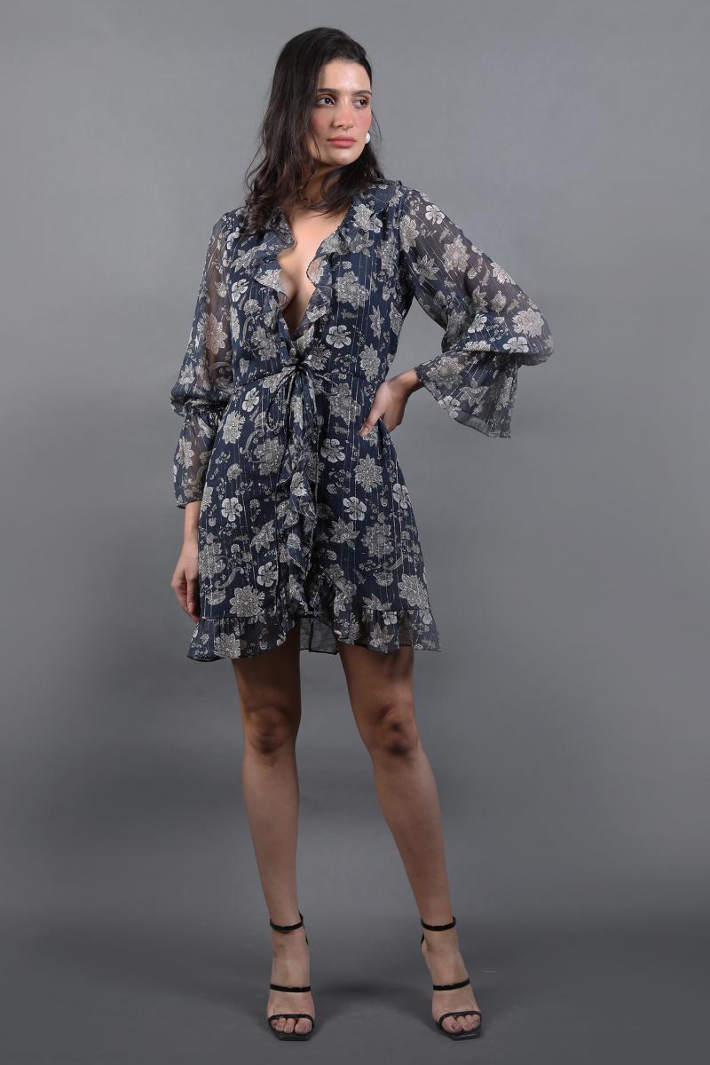 Wrap Dress With Ruffles