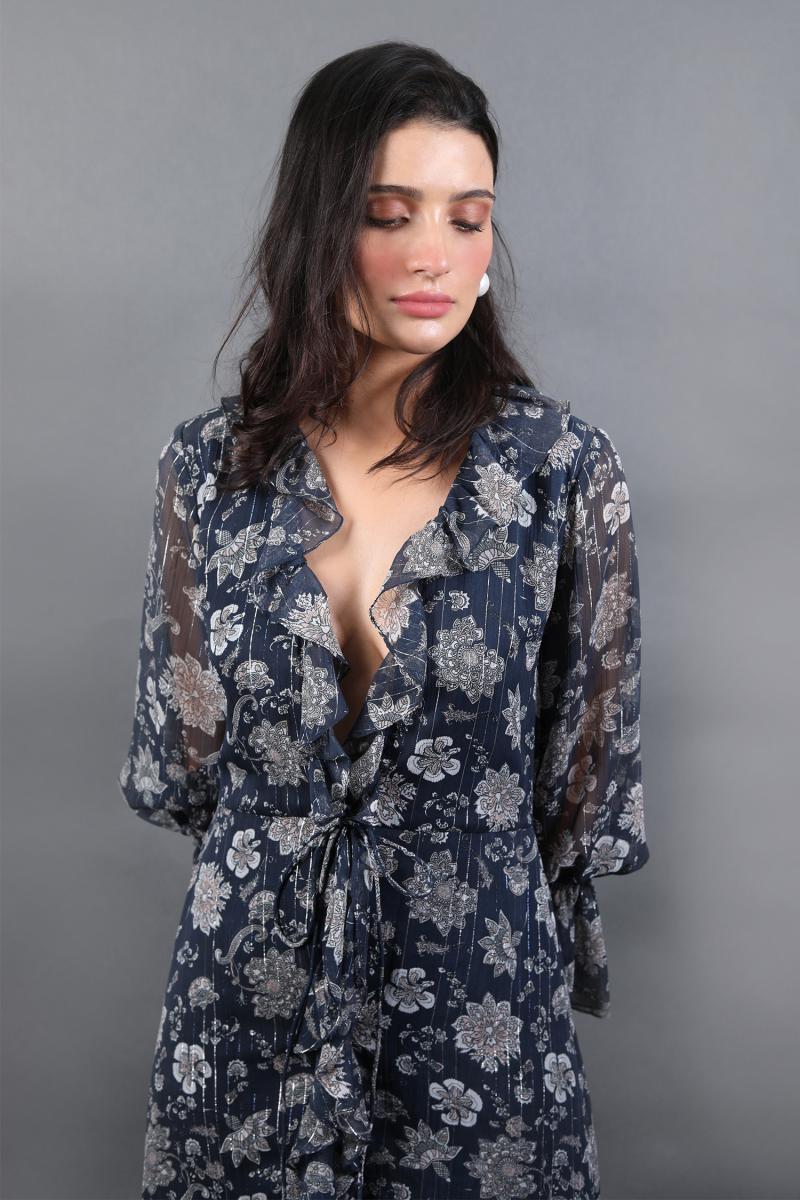 Wrap Dress With Ruffles