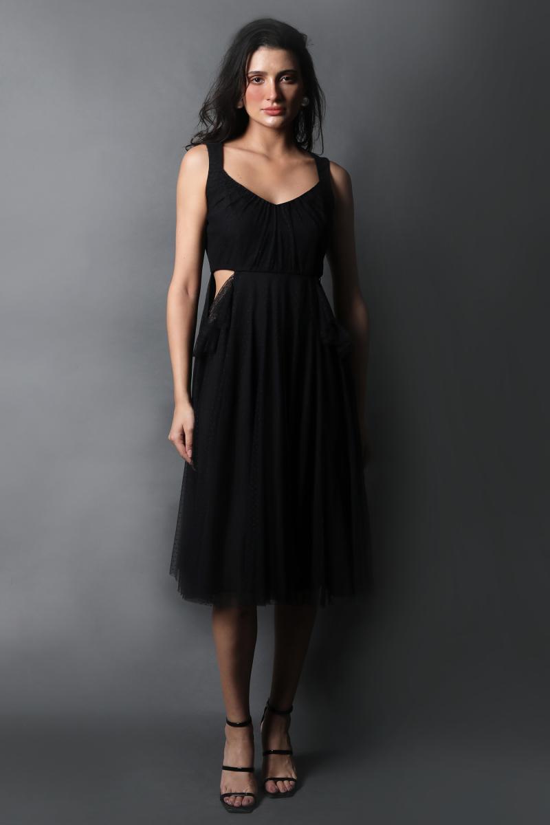 Diamante Neck Cut Out Dress