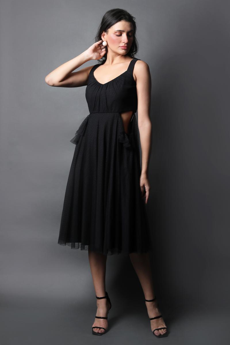 Diamante Neck Cut Out Dress