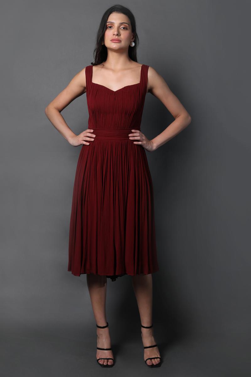 Diamante Neck Midi Dress