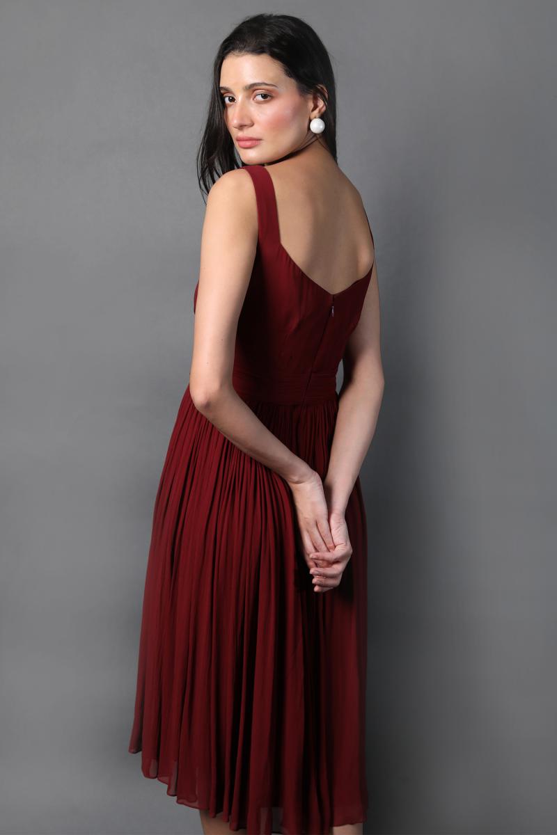 Diamante Neck Midi Dress
