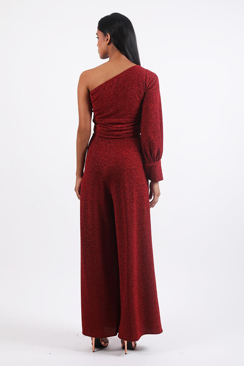 One Shoulder with Flared Pants and One Full Sleeves