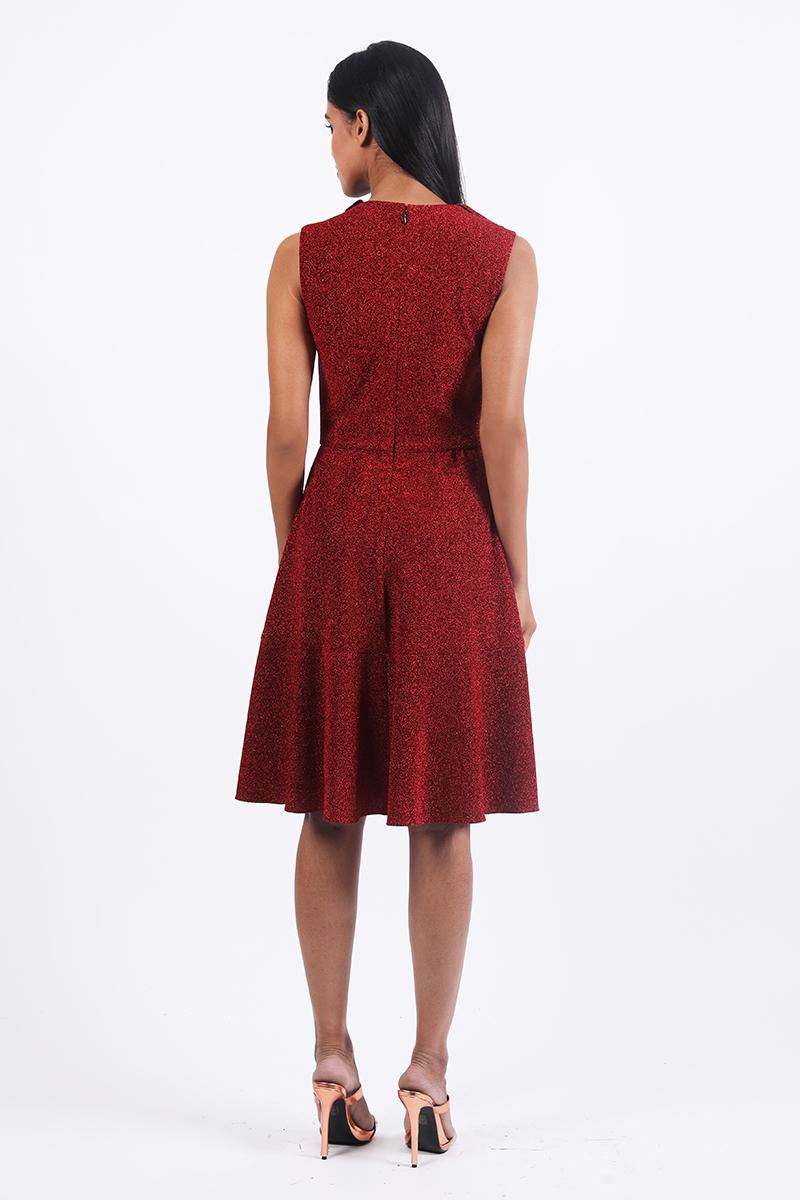 V Ruffled Neck Dress