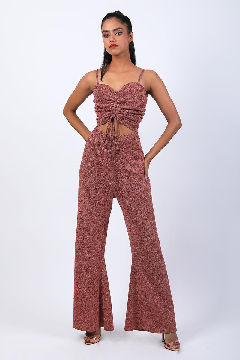 Strappy Jewel Neck With Front Cutout Jumpsuit