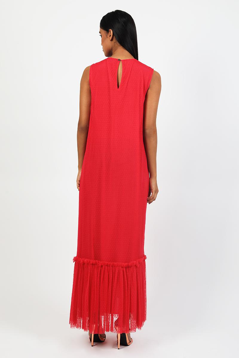 Polka Dot Lace Maxi Dress