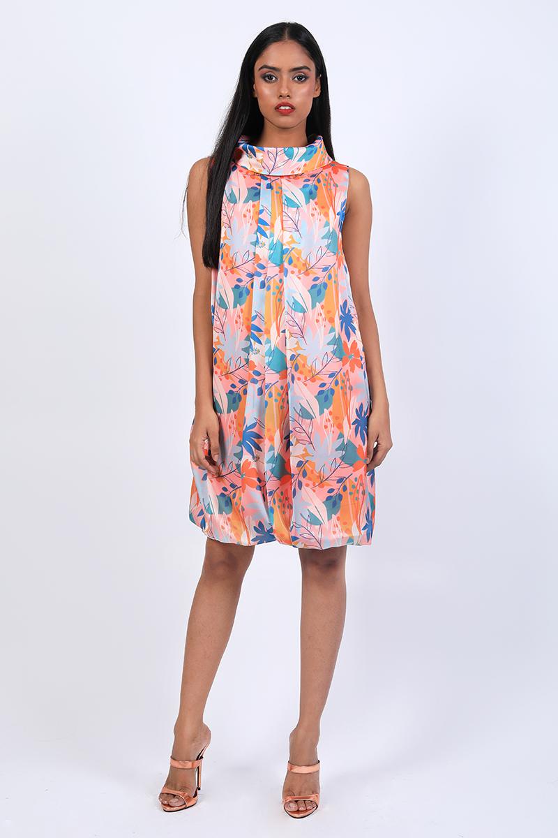 Fold Neck Dress