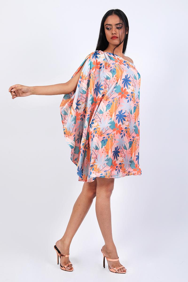 One Shoulder Flared Dress