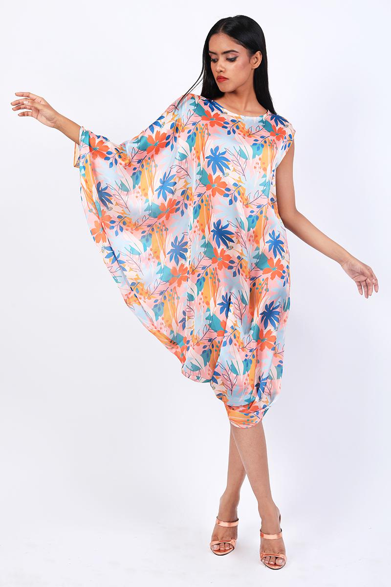 Turtle Neck Cowl Dress