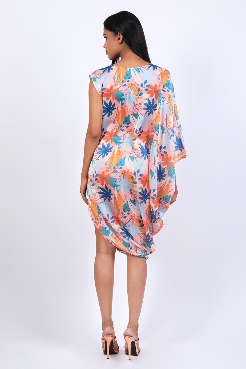 Turtle Neck Cowl Dress