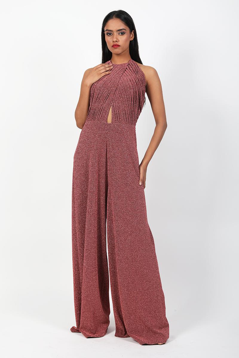 Backless Shimmer Jumpsuit