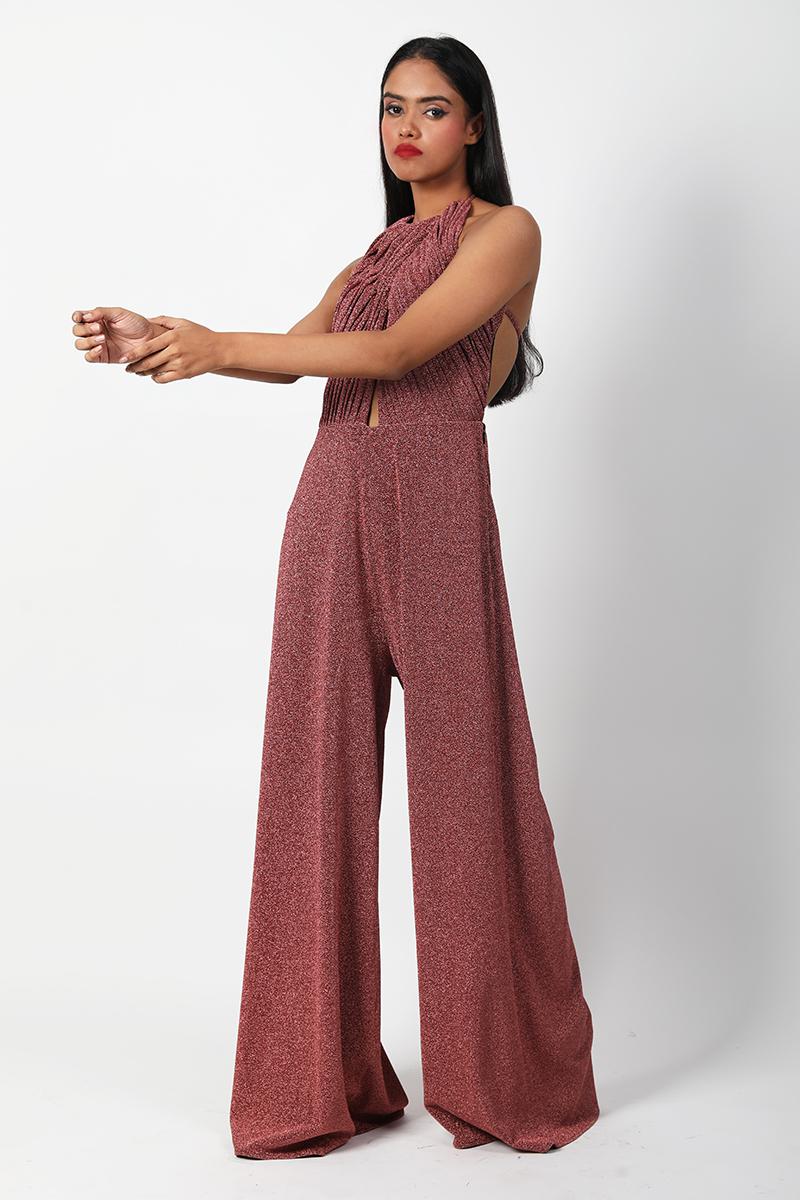 Backless Shimmer Jumpsuit
