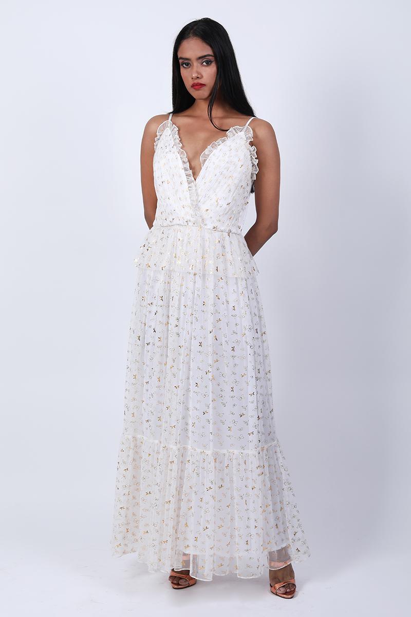 Strappy Deep V Neck Dress