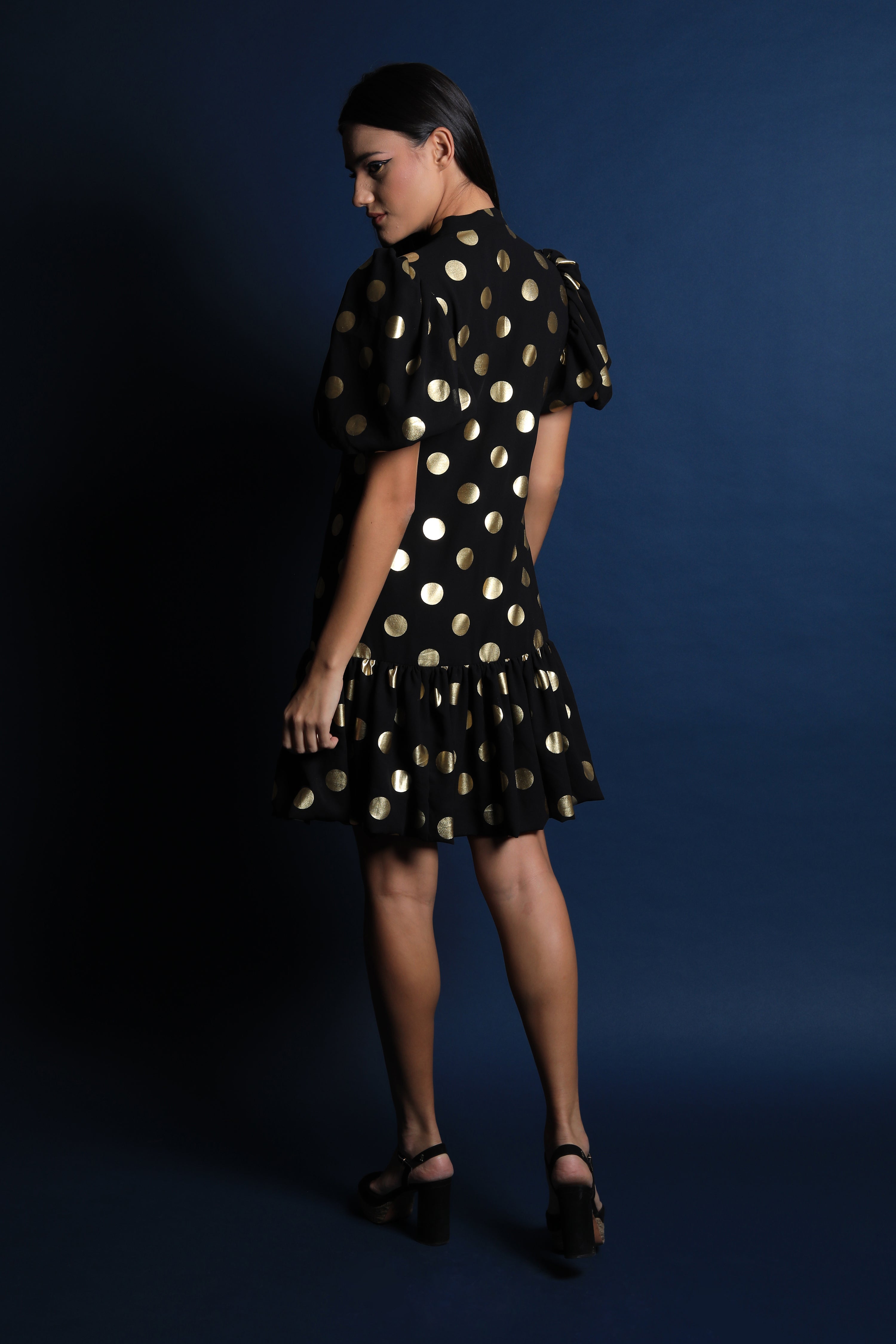 Scarf Collar Shift Dress