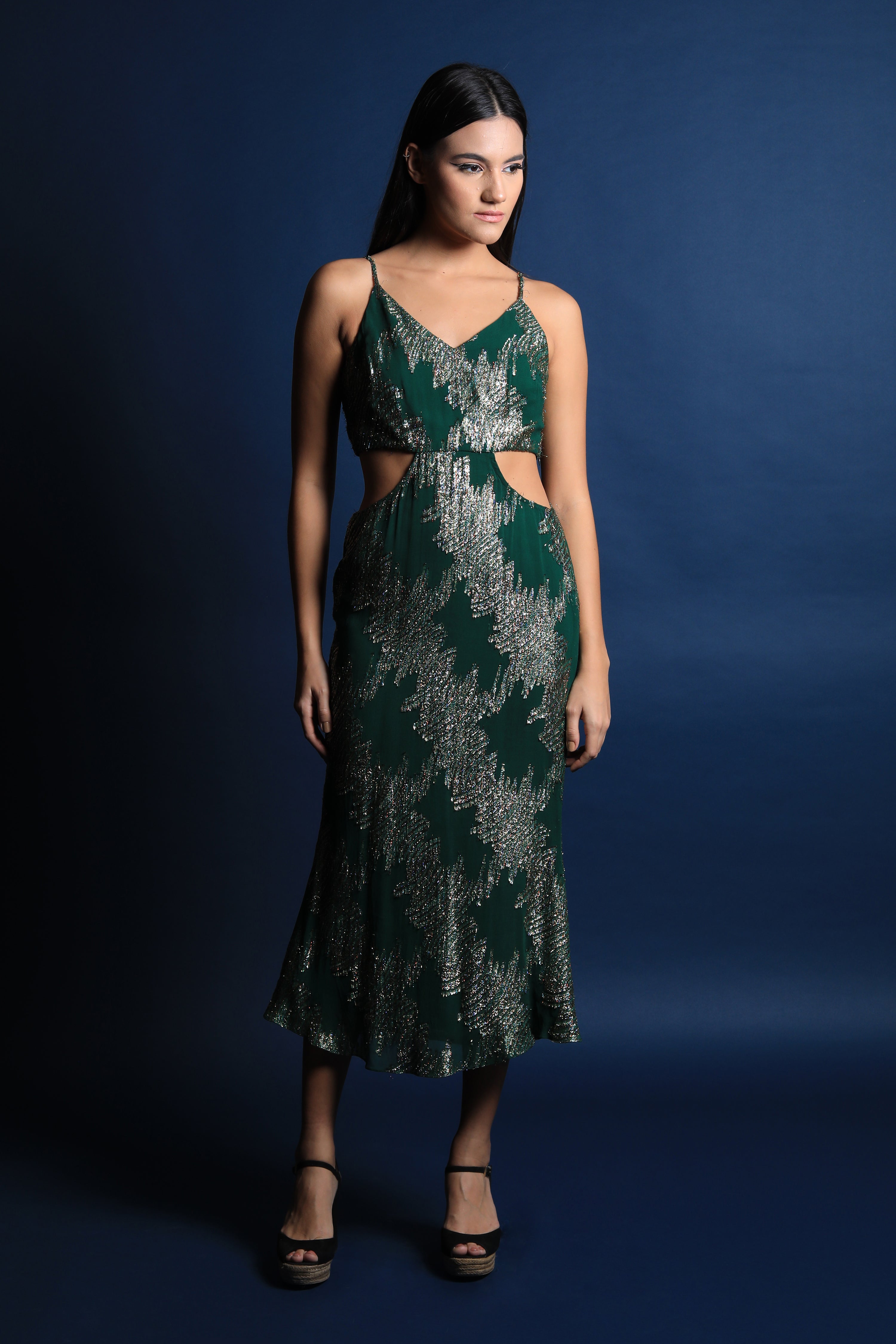 Strappy Cut Out Asymmetric Dress