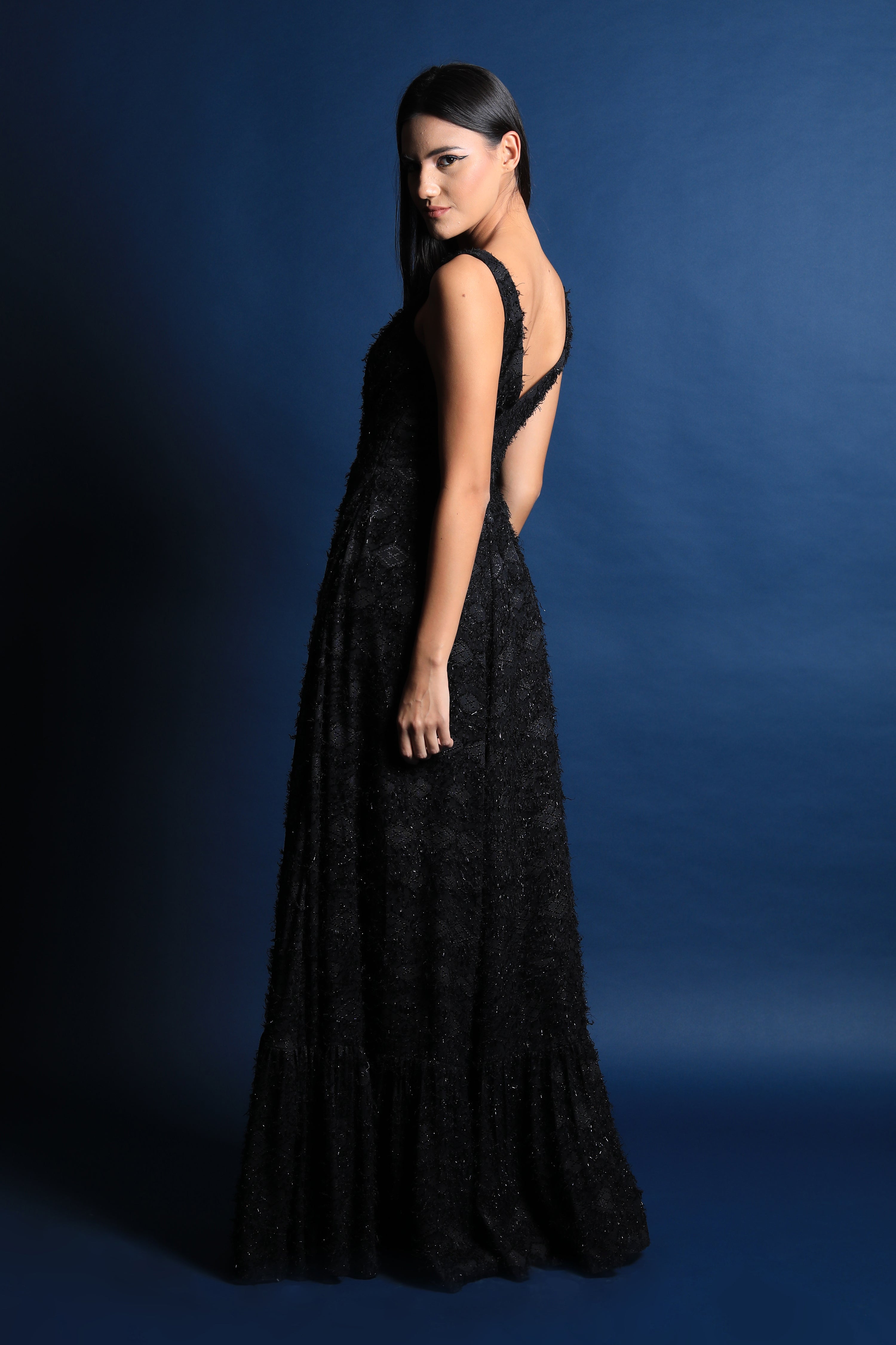 Plunging Neckline Cocktail Gown
