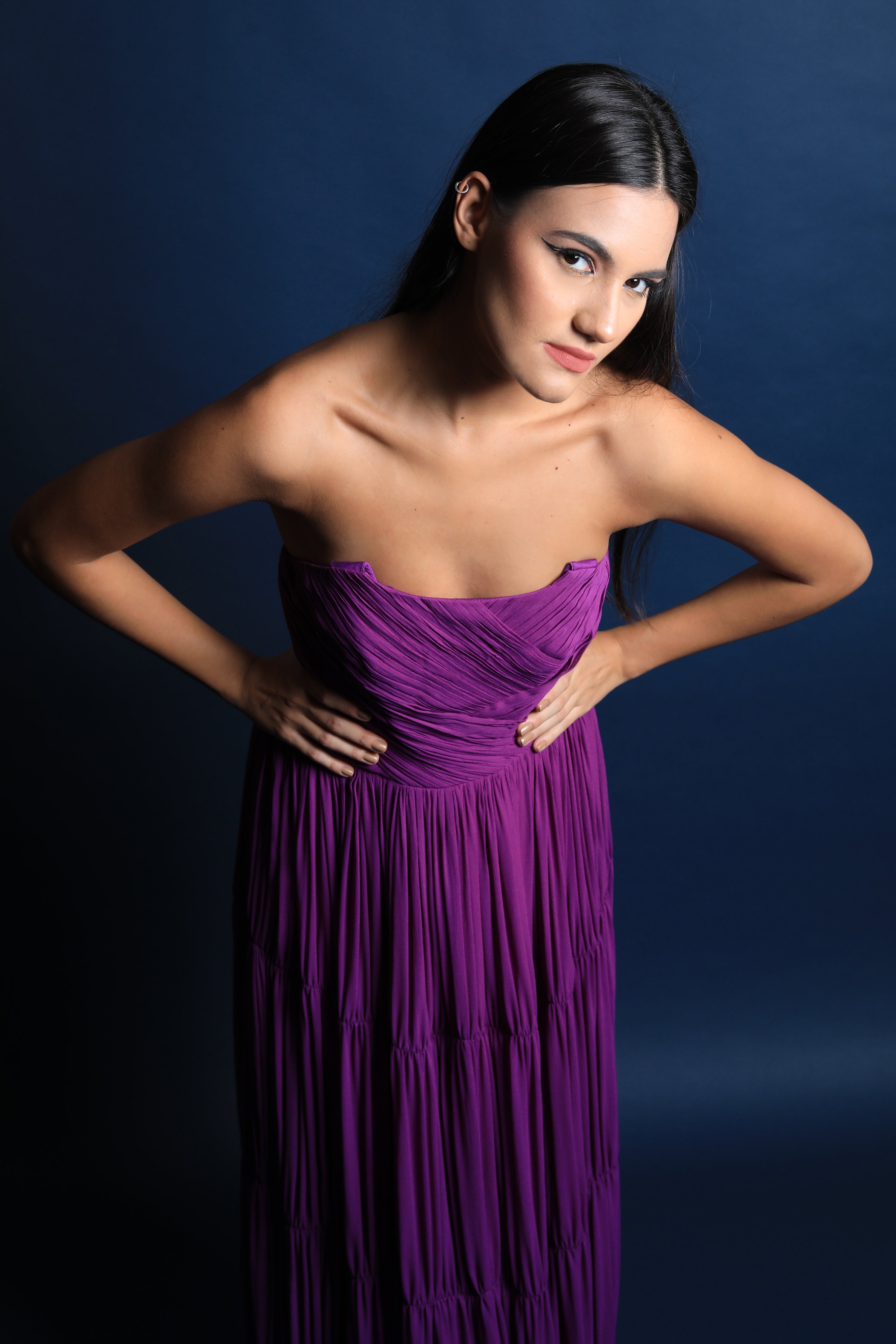 Corseted Ruched Gown