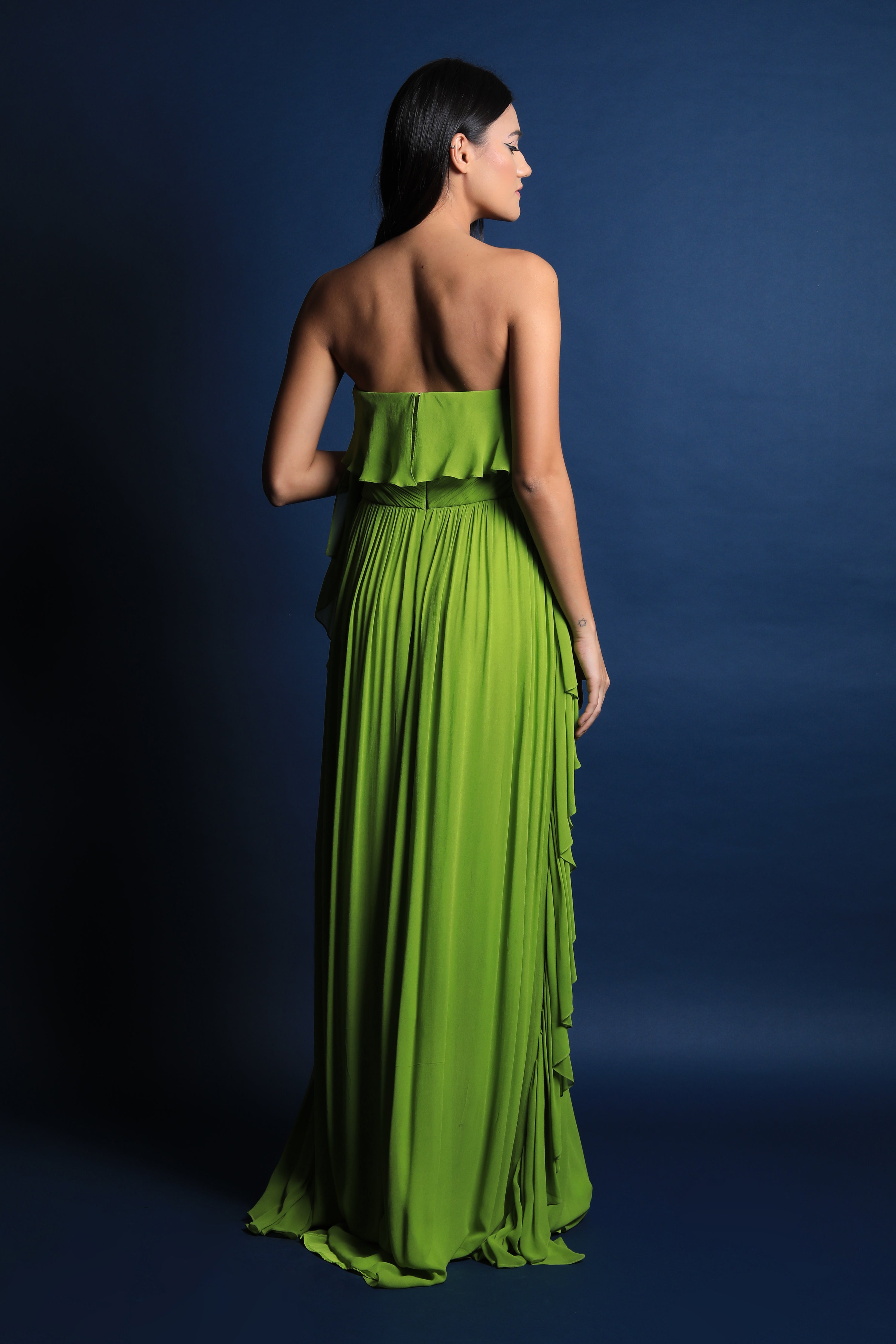 Off Shoulder Gown with Frill Detail