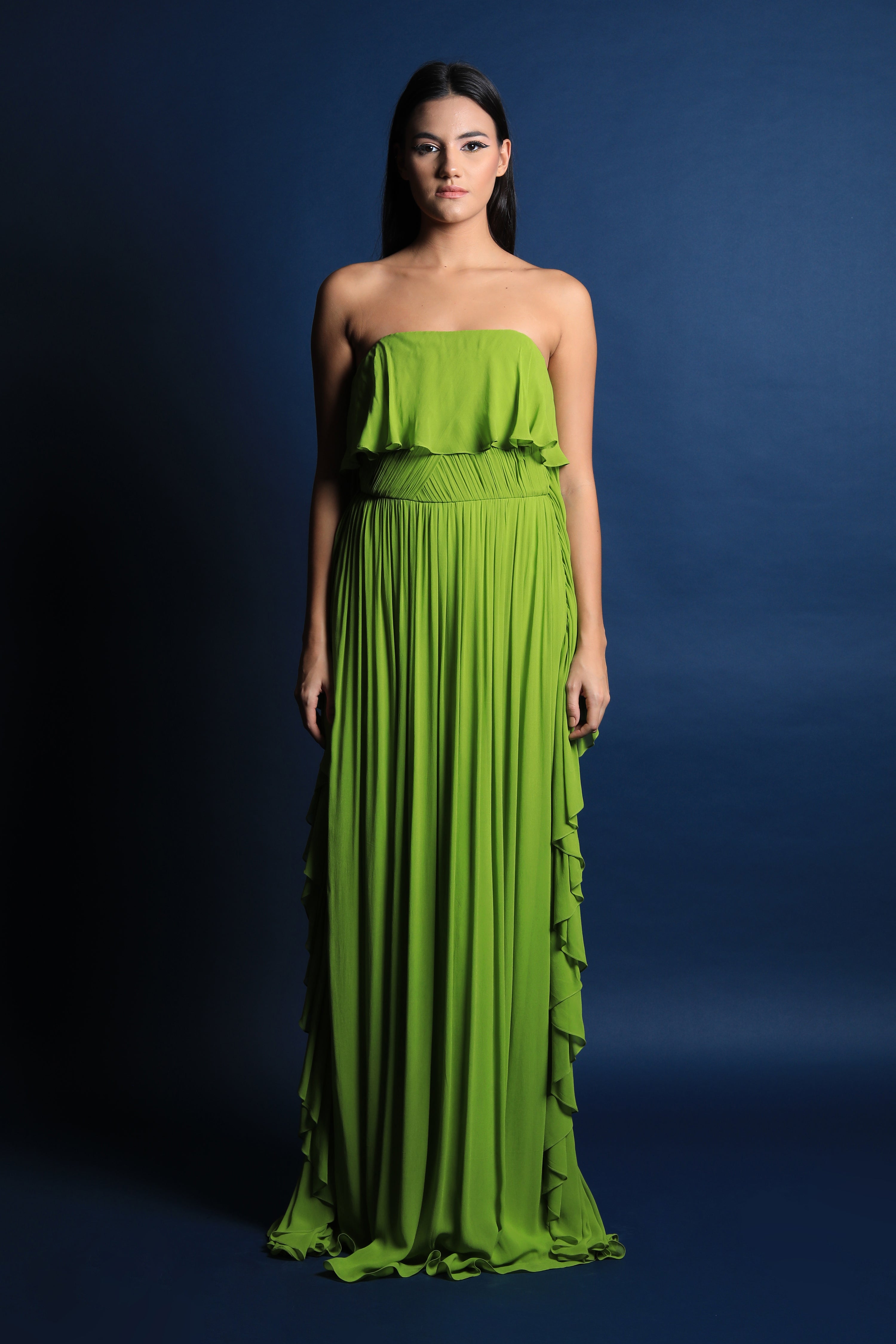 Off Shoulder Gown with Frill Detail