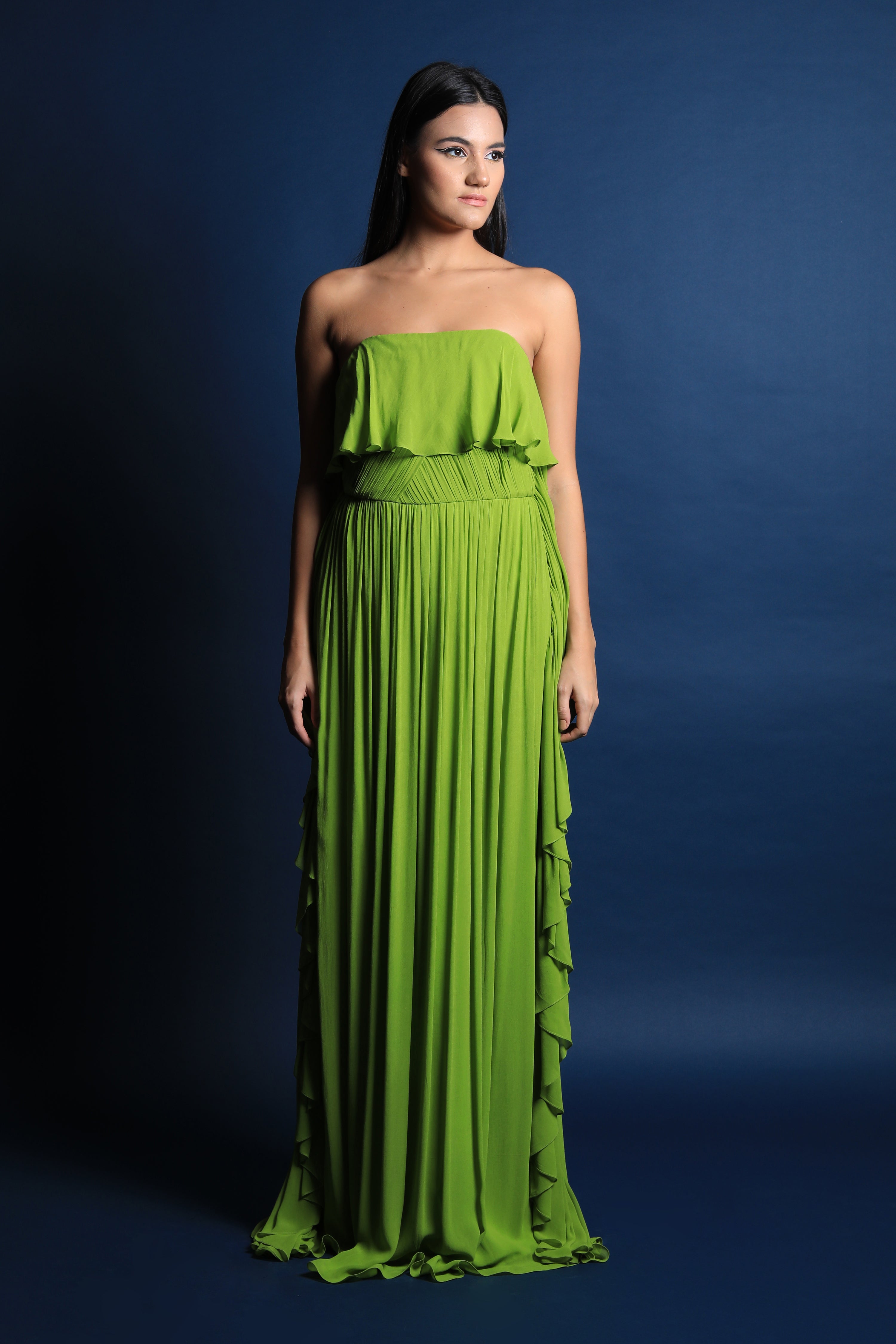 Off Shoulder Gown with Frill Detail