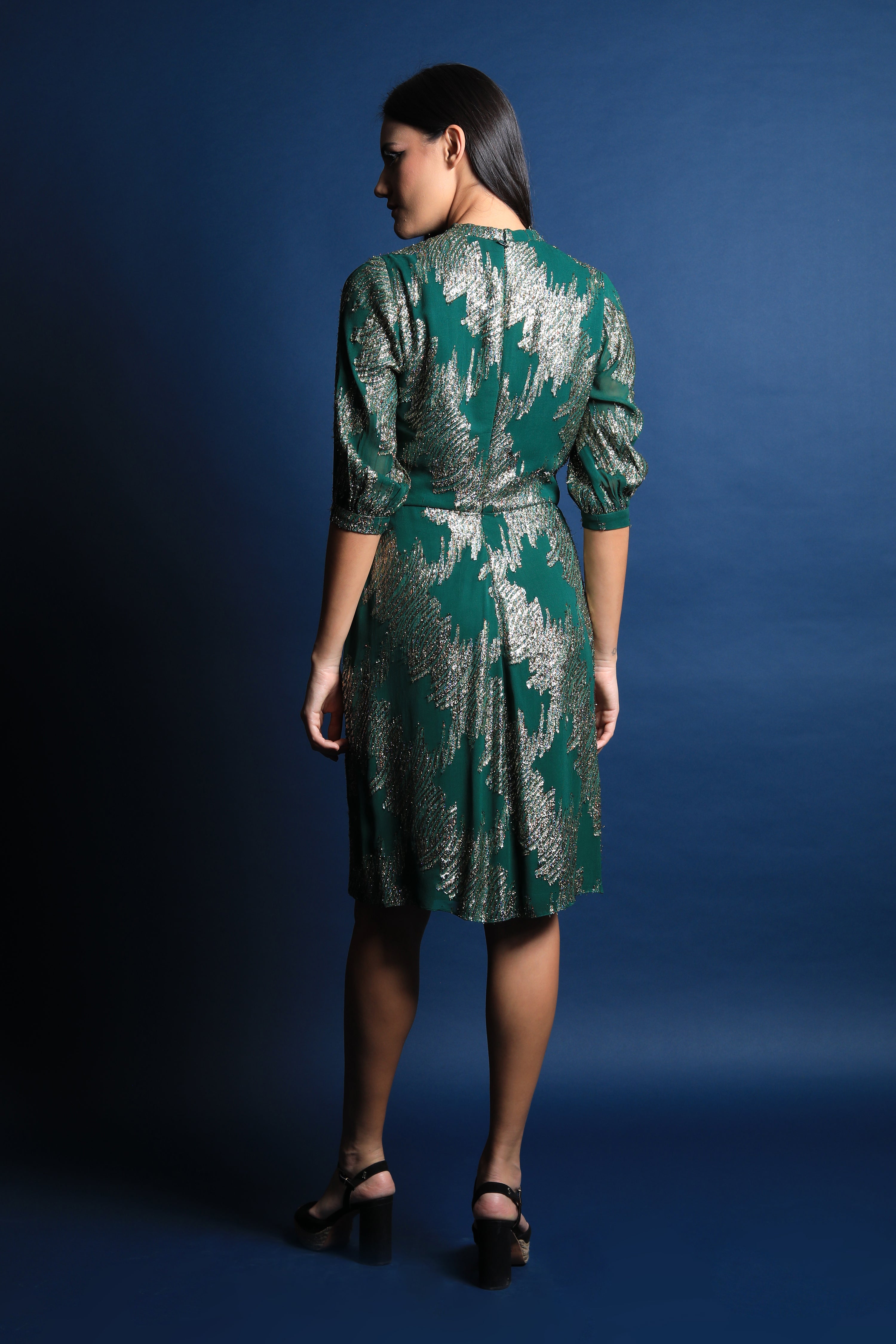 Amazon Green Scarf Collar Dress
