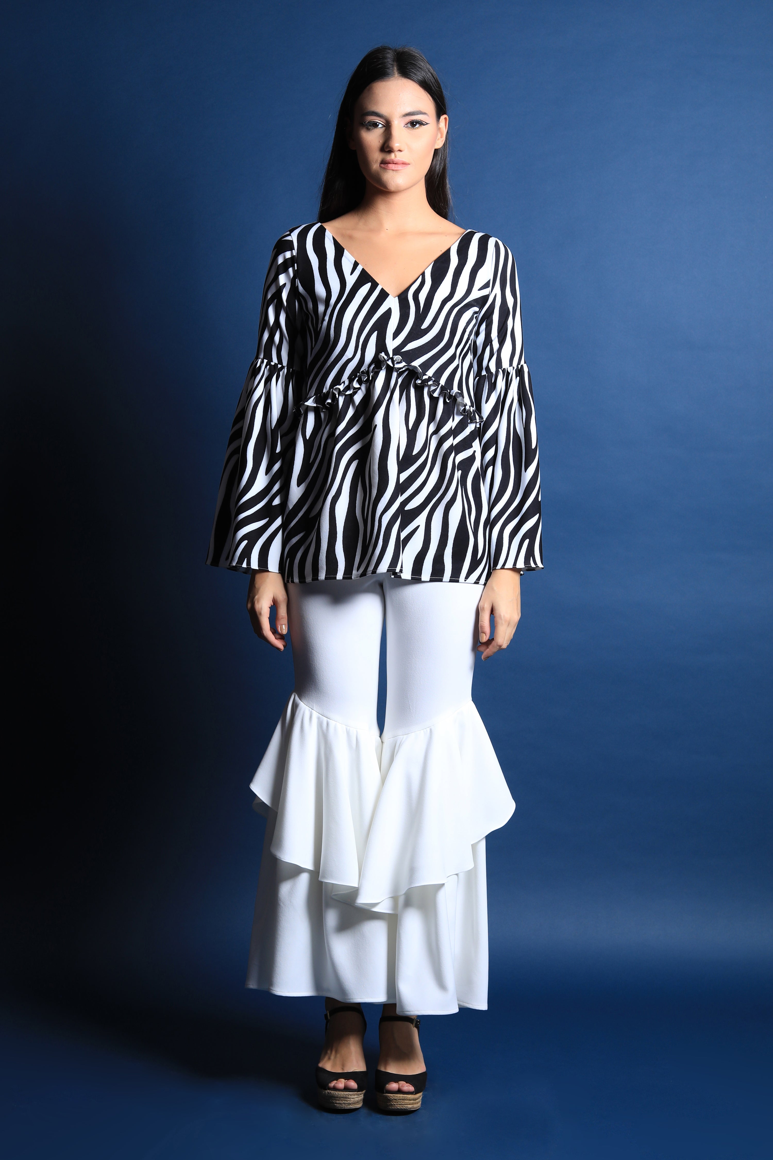 V Neck Fit & Flared Top