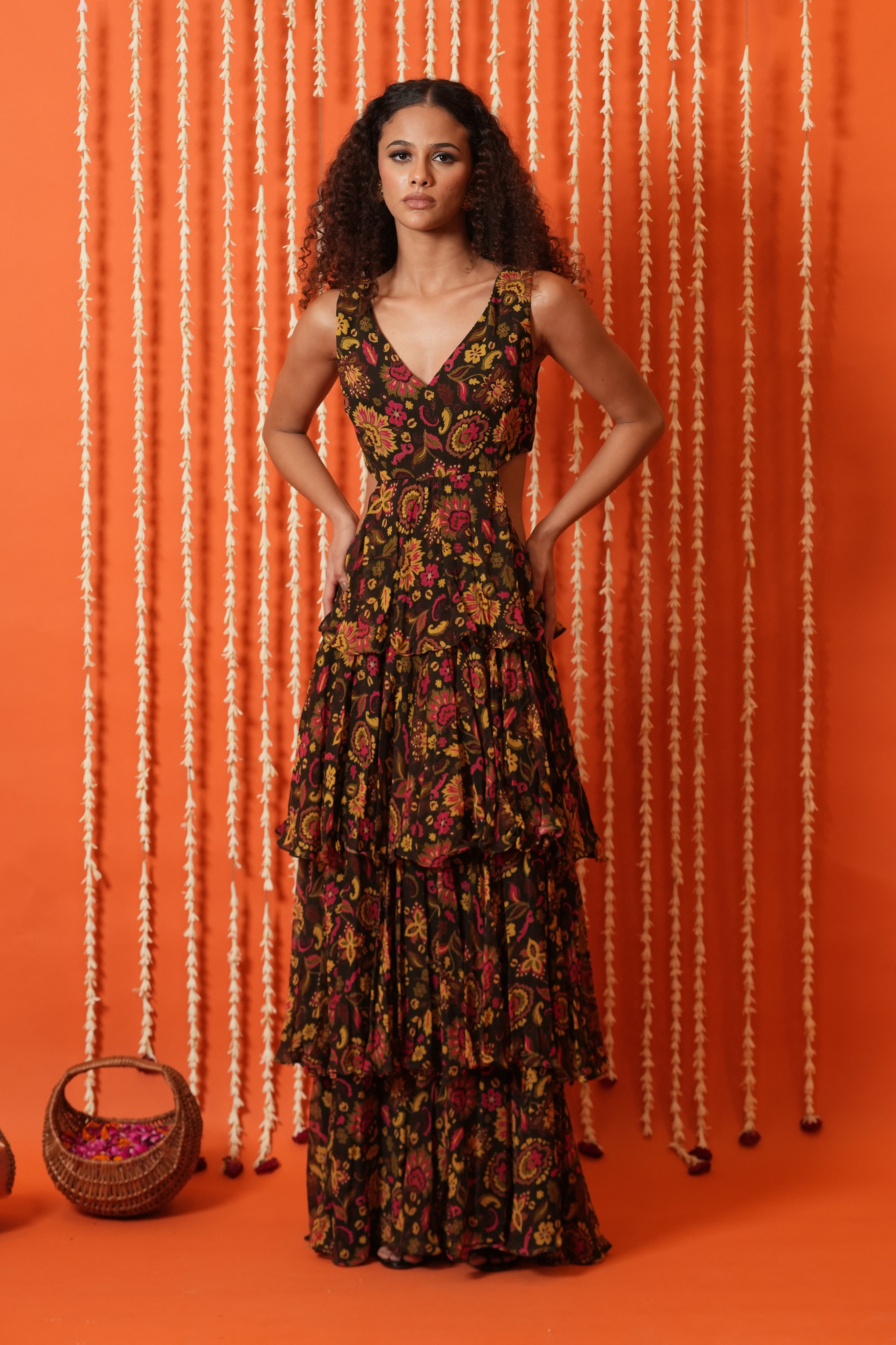 Tiered Dress With Cut Outs