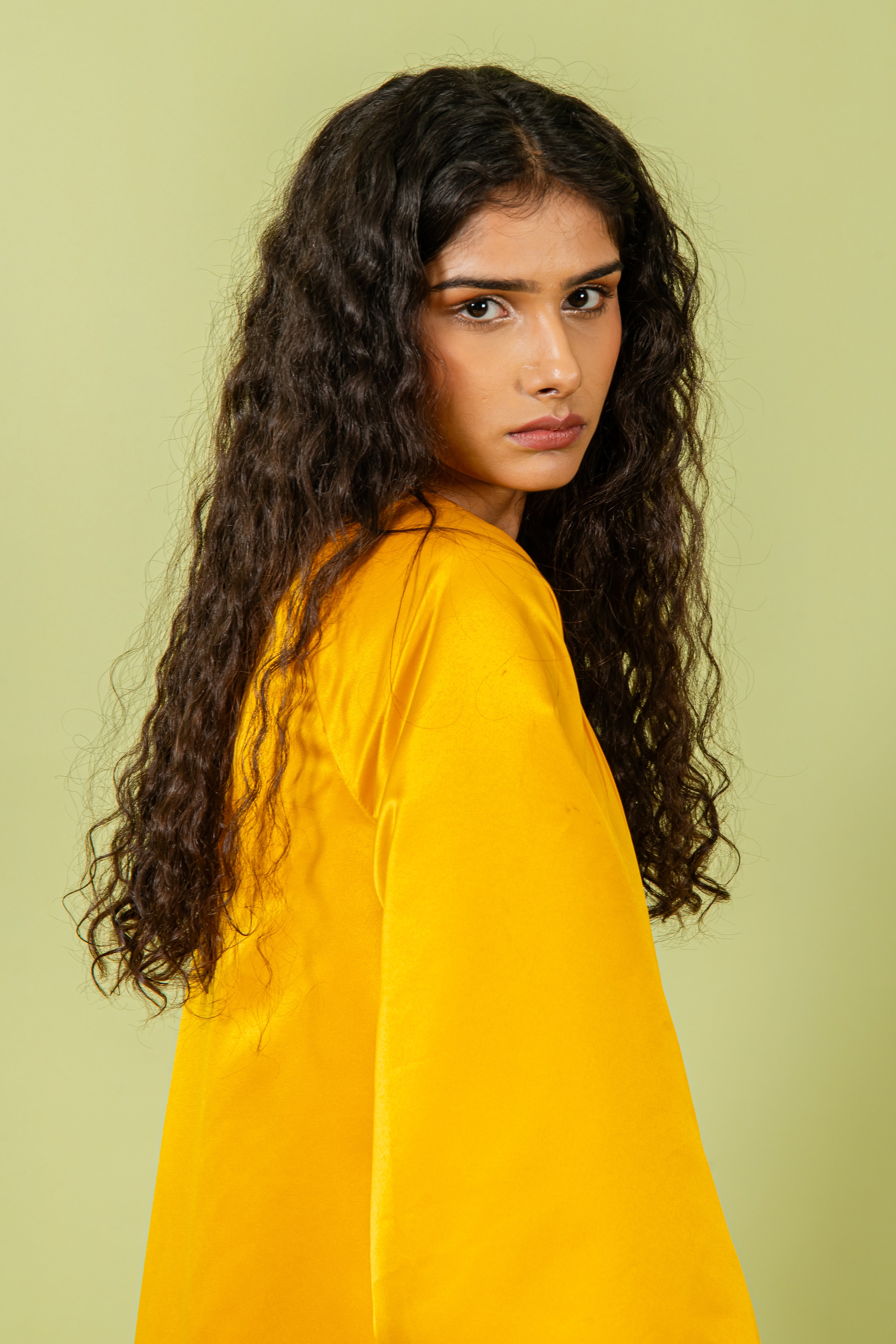 Yellow Round Neck Free Size Dress