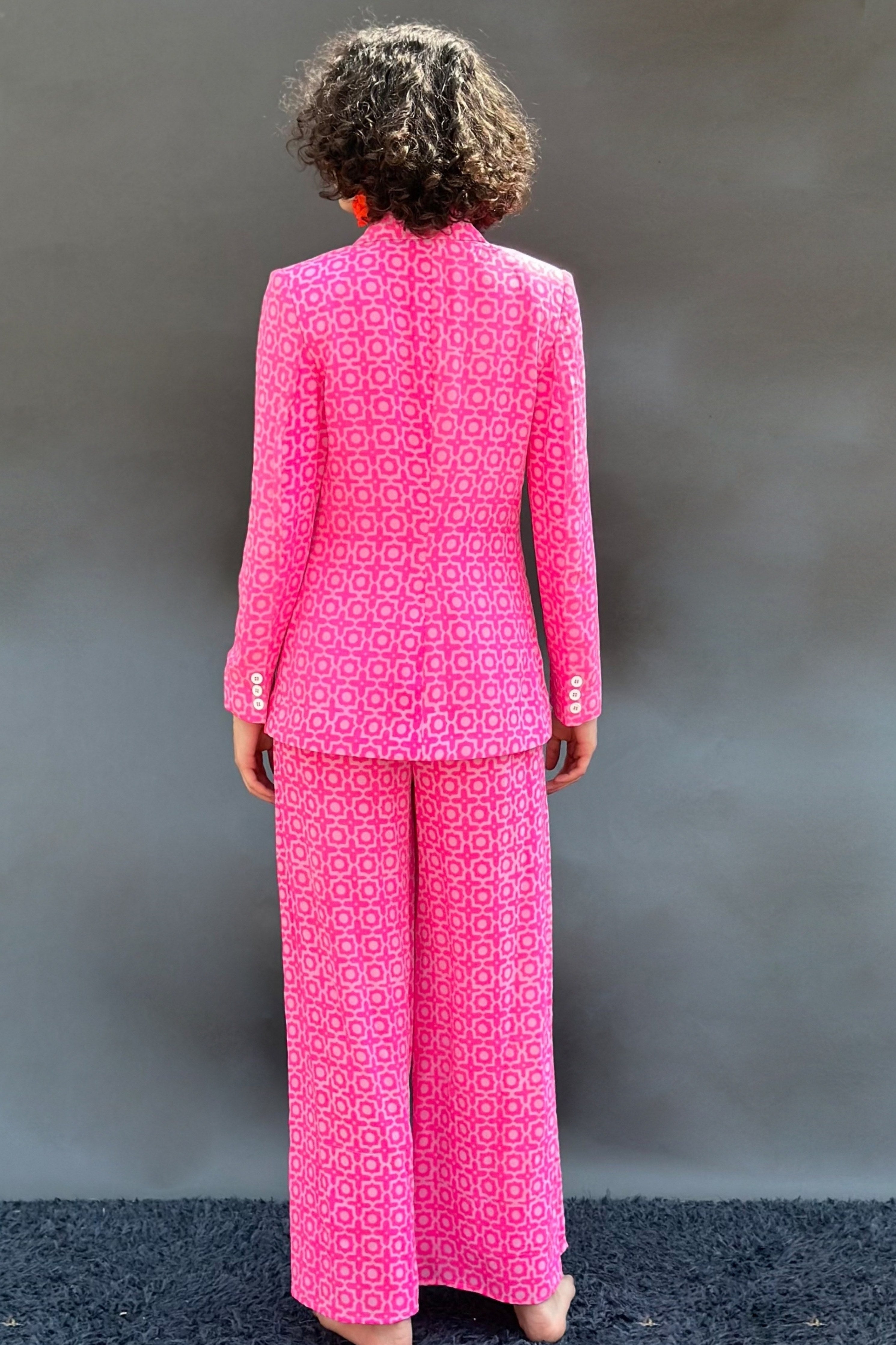 Honeycomb Printed Blazer Pants Set