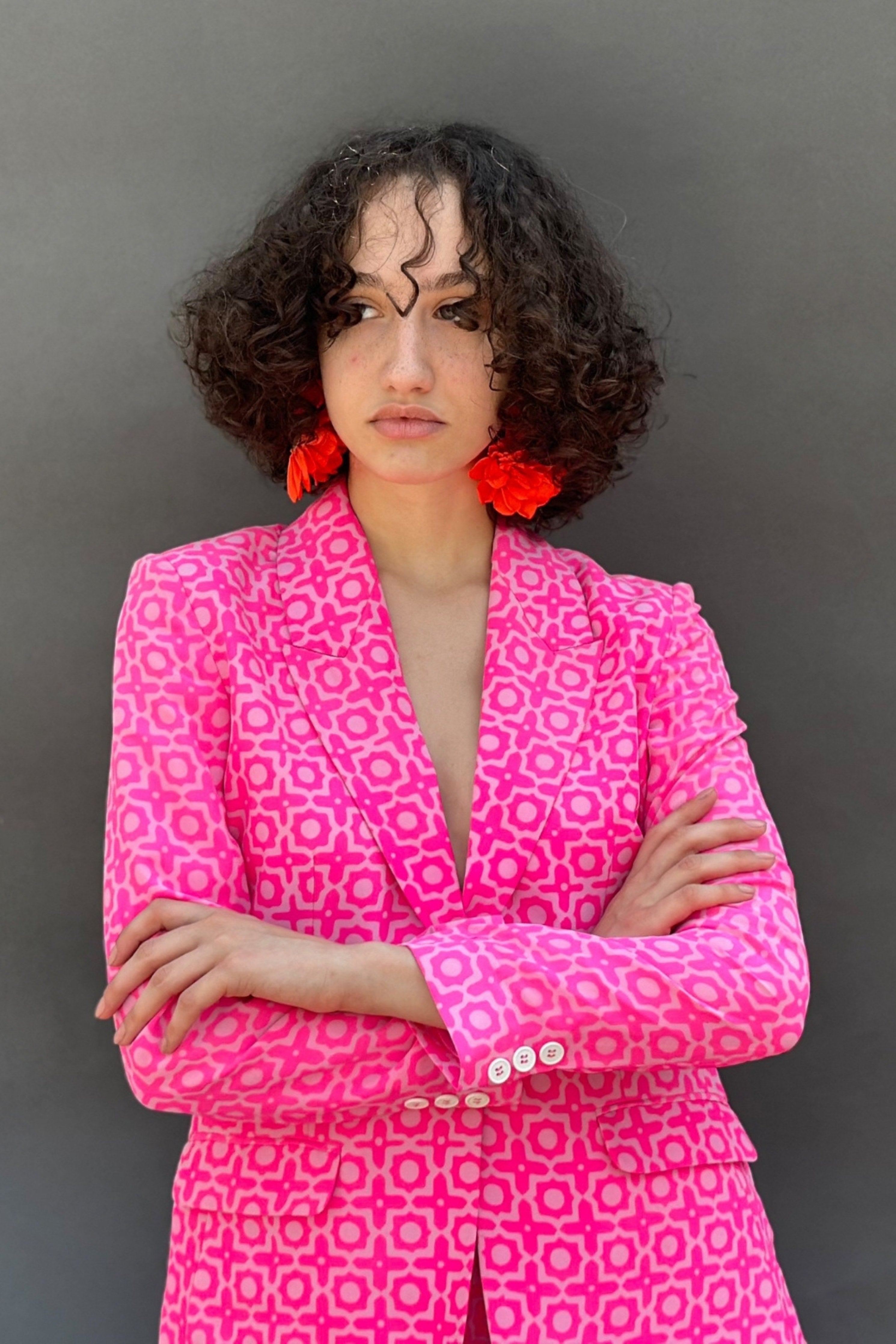 Honeycomb Printed Blazer Pants Set