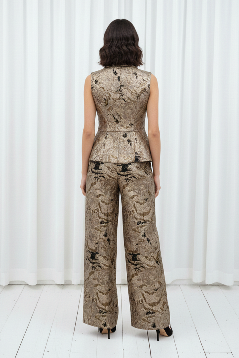 Shawl Collar Overlapping Jumpsuit