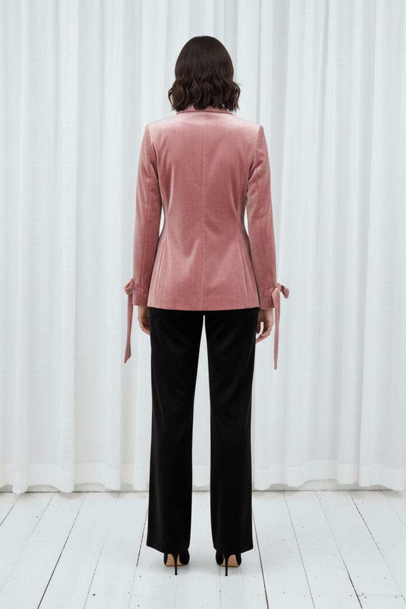 Coat Collar Blazer With Sleeves Belt