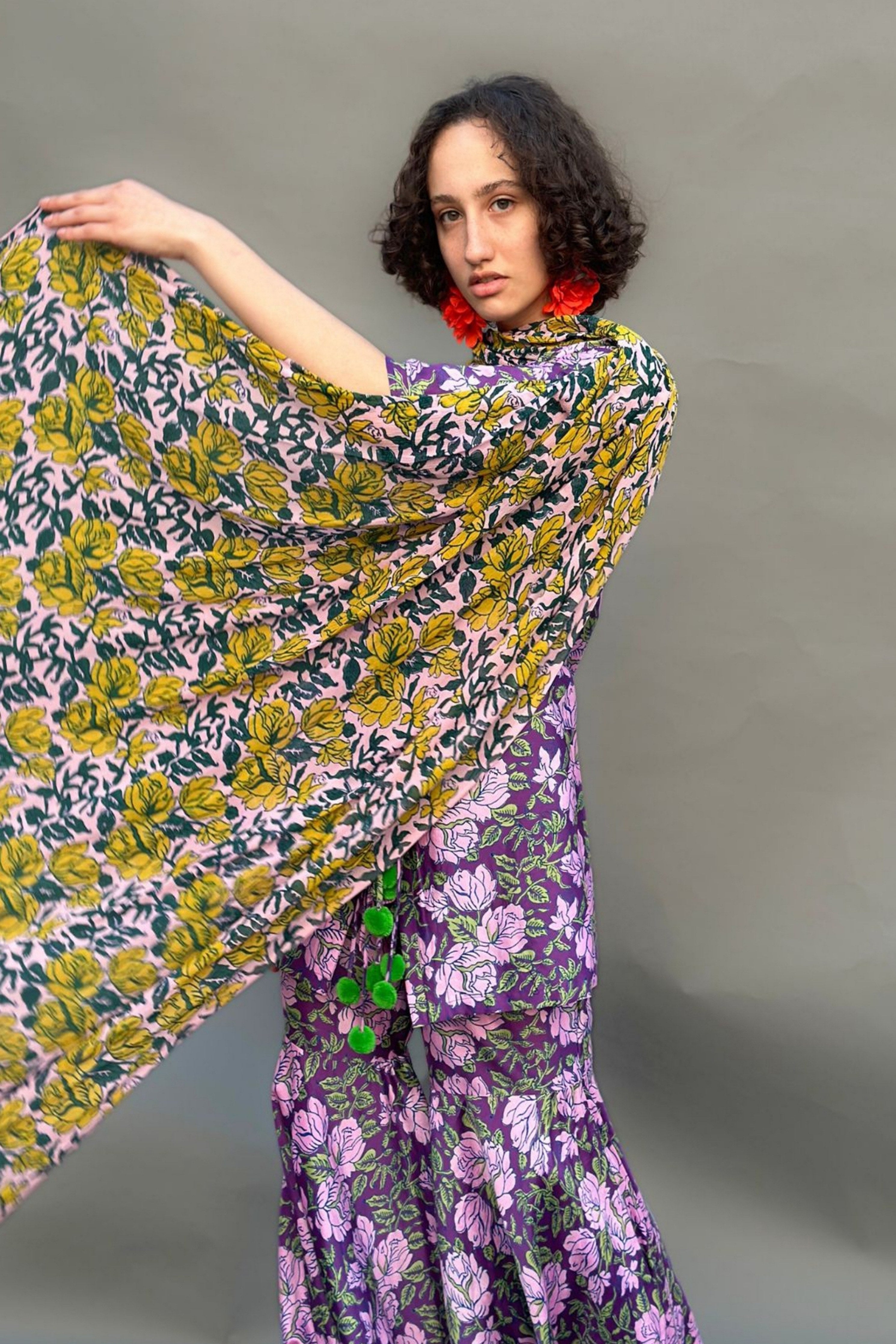 Purple Floral Kurta & Sharara Set
